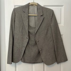 Balenciaga grey cotton mini skirt suit - size 40/42